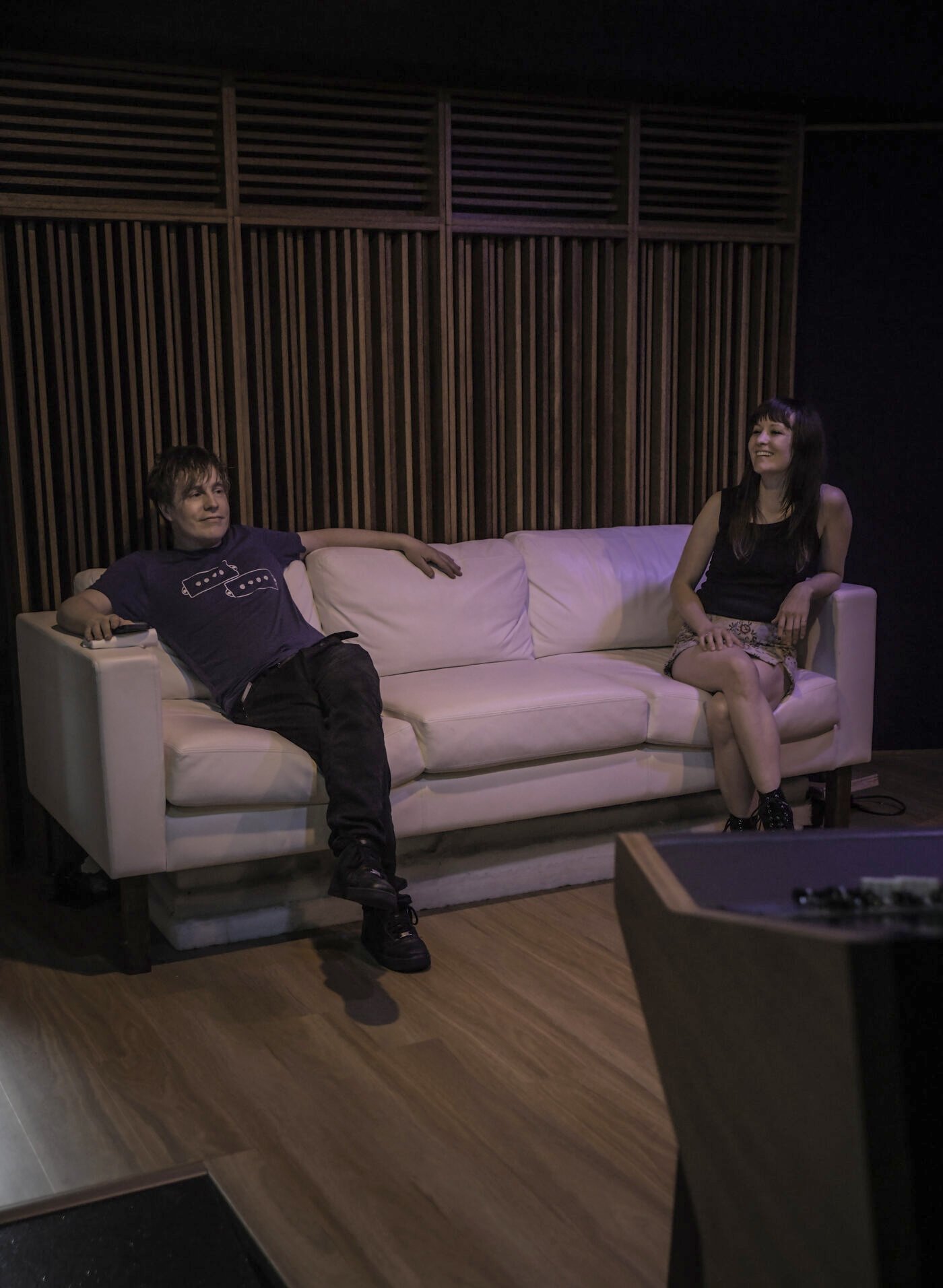 David and Jane Stanley in the studio lounge
